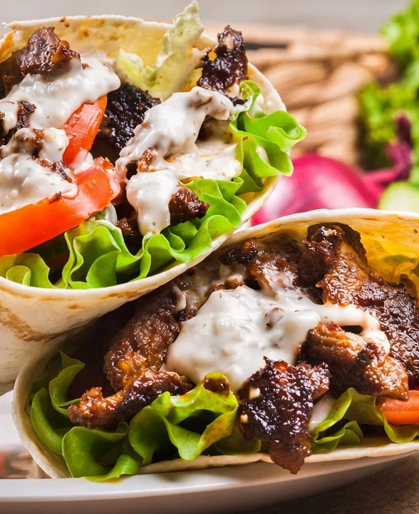 Beef shawarma at Golden Pita Lebanese restaurant on Wilson Street West, Ancaster