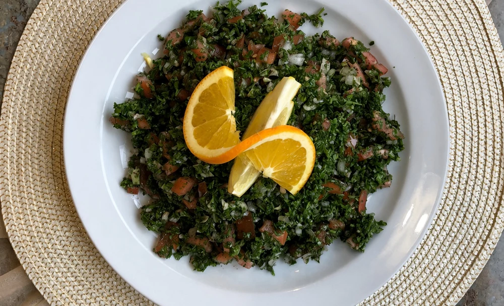 Tabbouleh salad at Golden Pita Lebanese restaurant in Ancaster